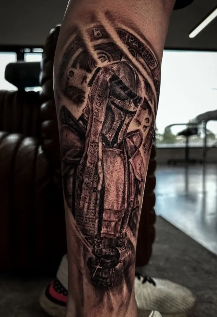 Zeus mythological portrait tattoo with lightning and divine elements by Rahma