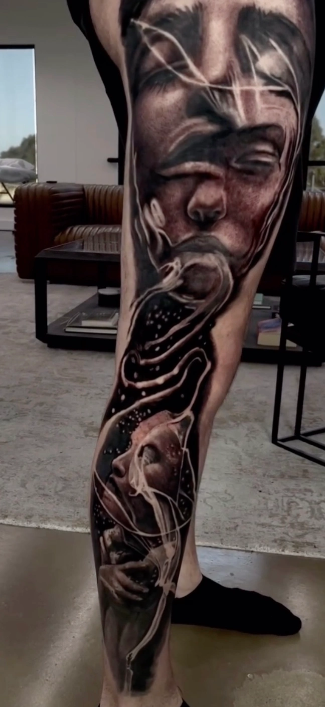 Large scale black and grey tattoo project by Dylan James at Omnia Tattoo Studio