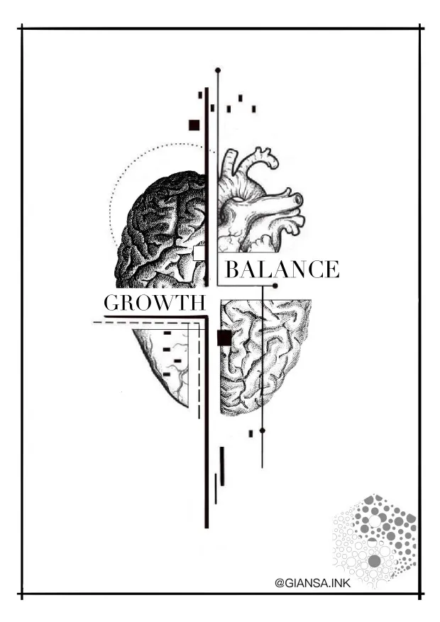 Conceptual human figure design with cosmic elements, DNA strand and geometric details