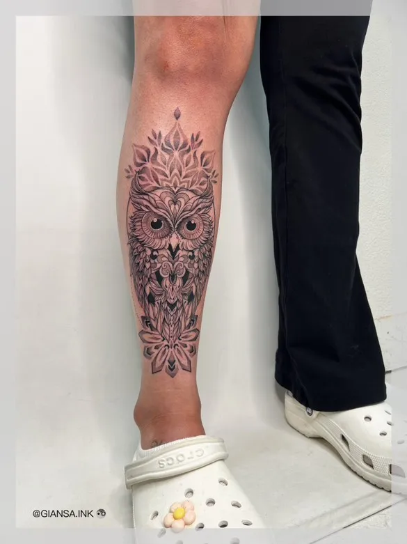 Conceptual tattoo design featuring eye within triangle, skull and geometric elements